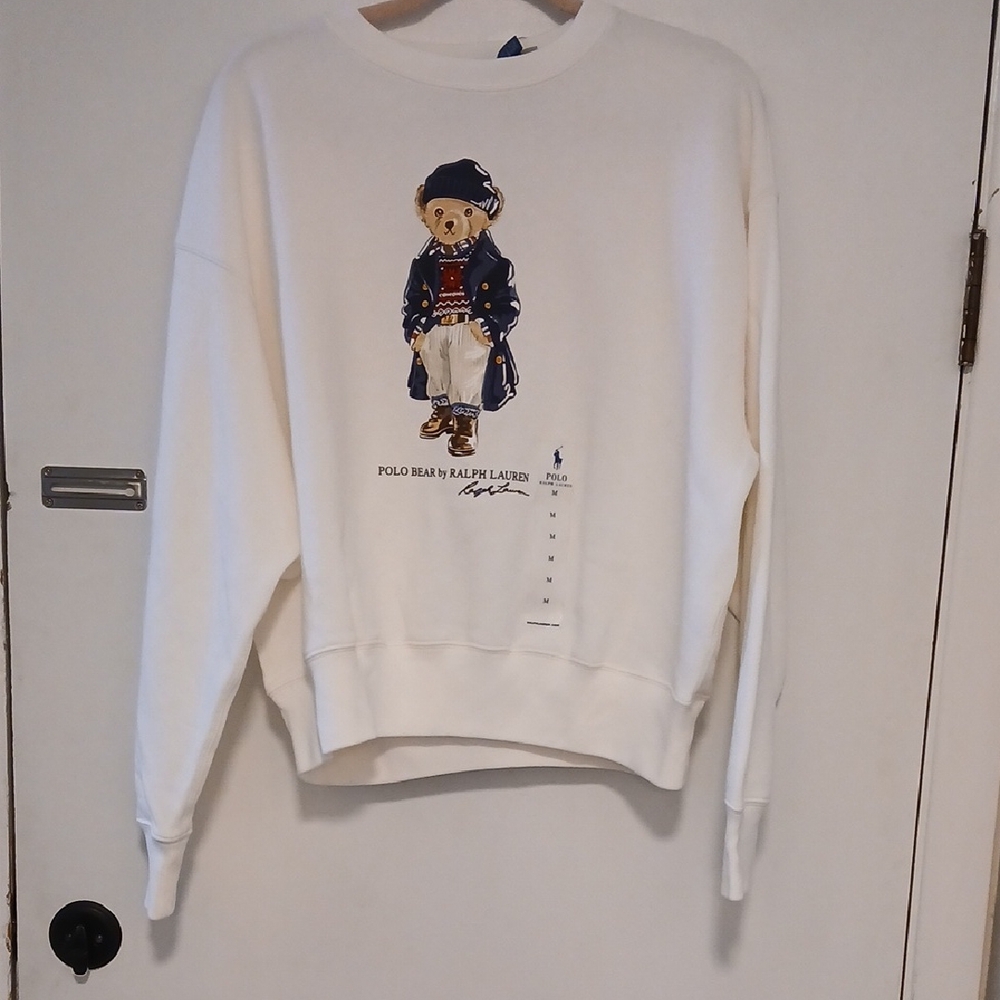 Polo by Ralph Lauren Cream Bear Crewneck Sweater